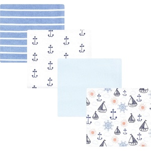 image:imageHudson Baby Unisex Baby Cotton Polyester Flannel Receiving Blankets 4Pack Wispy Wild Flower Bunny One SizeSunshine and Sailboats
