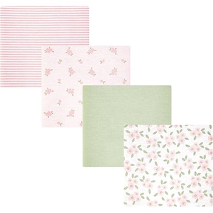 image:imageHudson Baby Unisex Baby Cotton Polyester Flannel Receiving Blankets 4Pack Wispy Wild Flower Bunny One SizeSweet Little Floral