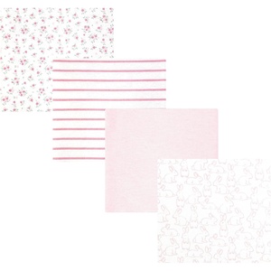 image:imageHudson Baby Unisex Baby Cotton Polyester Flannel Receiving Blankets 4Pack Wispy Wild Flower Bunny One SizeWispy Wild Flower Bunny