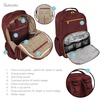 image:imageHudson Baby Unisex Baby Premium Diaper Bag Backpack and Changing Pad Red One SizeBurgundy