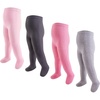 image:imageHudson Baby Girls Cotton Tights 4 PackCoral Charcoal Cableknit