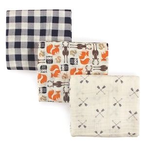 image:imageHudson Baby Unisex Baby Cotton Muslin Swaddle Blankets Blue Sheep 2PackForest