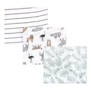 image:imageHudson Baby Unisex Baby Cotton Muslin Swaddle Blankets Blue Sheep 2PackModern Neutral Safari