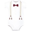image:imageHudson Baby Cotton Bodysuits 3PackBurgundy Beige Suspender