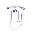 image:imageHudson Baby Cotton Bodysuits 3PackGentleman Bear Suspender