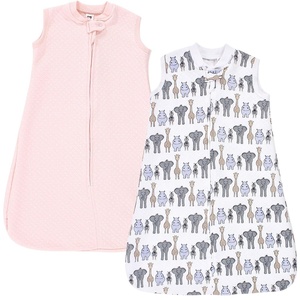 image:imageHudson Baby Unisex Baby Premium Quilted Sleeveless Sleeping Bag and Wearable Blanket Pink Safari 06 MonthsPink Safari