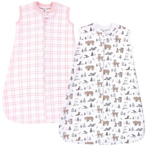 image:imageHudson Baby Unisex Baby Premium Quilted Sleeveless Sleeping Bag and Wearable Blanket Pink Safari 06 MonthsWinter Forest 2pack