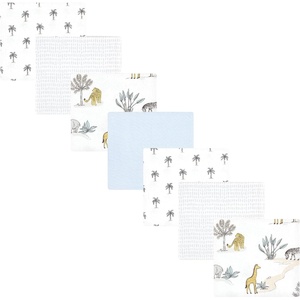 image:imageHudson Baby Unisex Baby Cotton Flannel Receiving Blankets Bundle Rocket Ship One SizeBoy Safari World