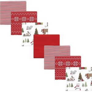 image:imageHudson Baby Unisex Baby Cotton Flannel Receiving Blankets Bundle Rocket Ship One SizeChristmas Forest