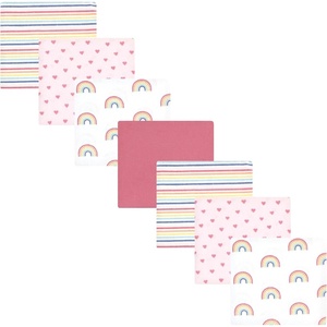 image:imageHudson Baby Unisex Baby Cotton Flannel Receiving Blankets Bundle Rocket Ship One SizeCreative Rainbow