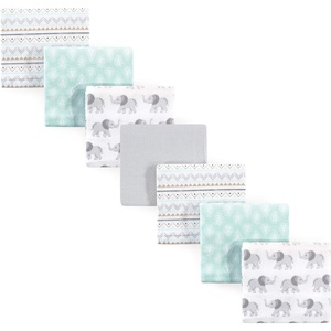 image:imageHudson Baby Unisex Baby Cotton Flannel Receiving Blankets Bundle Rocket Ship One SizeGray Elephant