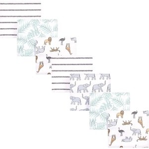 image:imageHudson Baby Unisex Baby Cotton Flannel Receiving Blankets Bundle Rocket Ship One SizeModern Neutral Safari