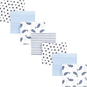 image:imageHudson Baby Unisex Baby Cotton Flannel Receiving Blankets Bundle Rocket Ship One SizeNarwhal