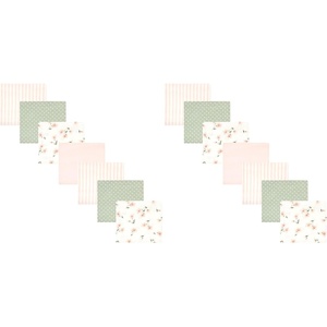 image:imageHudson Baby Unisex Baby Cotton Flannel Receiving Blankets Bundle Rocket Ship One SizePink Dainty Floral