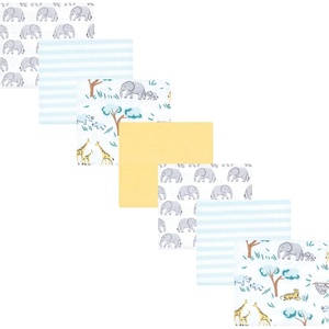 image:imageHudson Baby Unisex Baby Cotton Flannel Receiving Blankets Bundle Rocket Ship One SizeSafari Friends