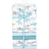 image:imageHudson Baby Unisex Baby Cotton Flannel Receiving Blankets Bundle Mustache Hat One SizeTeal Elephant