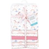 image:imageHudson Baby Unisex Baby Cotton Flannel Receiving Blankets Bundle Mustache Hat One SizeUnicorns Rainbows