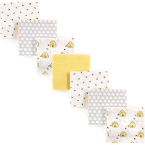 image:imageHudson Baby Unisex Baby Cotton Flannel Receiving Blankets Bundle Mustache Hat One SizeBee