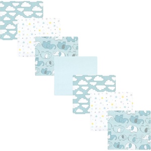 image:imageHudson Baby Unisex Baby Cotton Flannel Receiving Blankets Bundle Mustache Hat One SizeBoy New Elephant