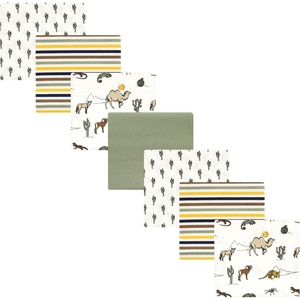 image:imageHudson Baby Unisex Baby Cotton Flannel Receiving Blankets Bundle Mustache Hat One SizeDesert Animals