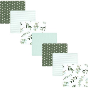 image:imageHudson Baby Unisex Baby Cotton Flannel Receiving Blankets Bundle Mustache Hat One SizeEucalyptus