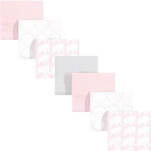 image:imageHudson Baby Unisex Baby Cotton Flannel Receiving Blankets Bundle Mustache Hat One SizeGirl Elephant