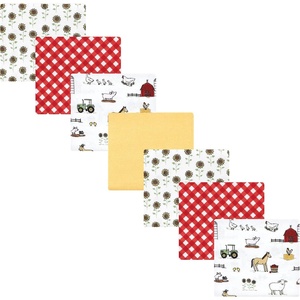 image:imageHudson Baby Unisex Baby Cotton Flannel Receiving Blankets Bundle Mustache Hat One SizeGirl Farm