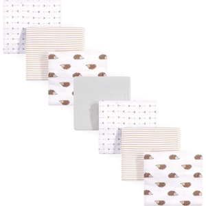 image:imageHudson Baby Unisex Baby Cotton Flannel Receiving Blankets Bundle Mustache Hat One SizeHedgehog