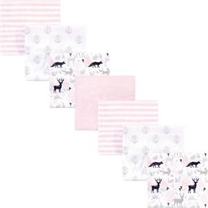 image:imageHudson Baby Unisex Baby Cotton Flannel Receiving Blankets Bundle Mustache Hat One SizeLinocut Woodland Girl