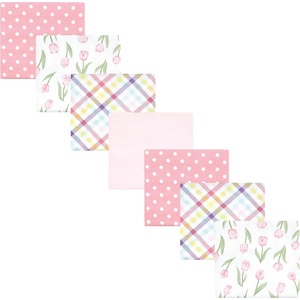 image:imageHudson Baby Unisex Baby Cotton Flannel Receiving Blankets Bundle Mustache Hat One SizePink Tulips