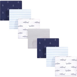 image:imageHudson Baby Unisex Baby Cotton Flannel Receiving Blankets Bundle Mustache Hat One SizeShark