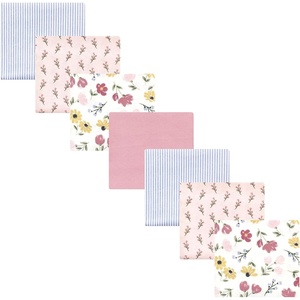 image:imageHudson Baby Unisex Baby Cotton Flannel Receiving Blankets Bundle Mustache Hat One SizeSoft Painted Floral