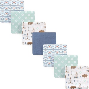 image:imageHudson Baby Unisex Baby Cotton Flannel Receiving Blankets Bundle Mustache Hat One SizeTeepee
