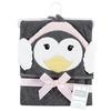 image:imageHudson Baby Unisex Baby Cotton Animal Face Hooded Towel Cow One SizeEarmuff Penguin