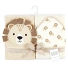 image:imageHudson Baby Unisex Baby Cotton Animal Face Hooded Towel Cow One SizeLion 2piece