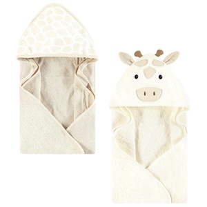 image:imageHudson Baby Unisex Baby Cotton Animal Face Hooded Towel Cow One SizeBeige Giraffe