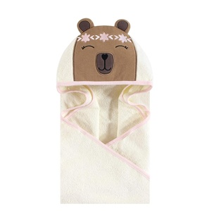 image:imageHudson Baby Unisex Baby Cotton Animal Face Hooded Towel Cow One SizeBoho Bear
