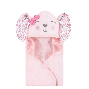 image:imageHudson Baby Unisex Baby Cotton Animal Face Hooded Towel Cow One SizeFloral Bunny