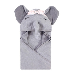 image:imageHudson Baby Unisex Baby Cotton Animal Face Hooded Towel Cow One SizeFlower Elephant