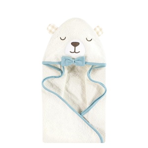 image:imageHudson Baby Unisex Baby Cotton Animal Face Hooded Towel Cow One SizeGingham Bear Boy