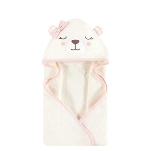 image:imageHudson Baby Unisex Baby Cotton Animal Face Hooded Towel Cow One SizeGingham Bear Girl