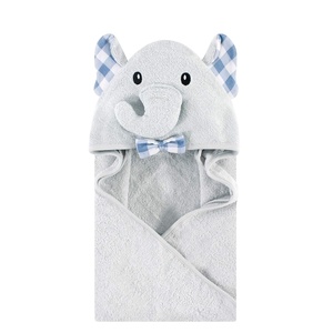 image:imageHudson Baby Unisex Baby Cotton Animal Face Hooded Towel Cow One SizeGingham Elephant