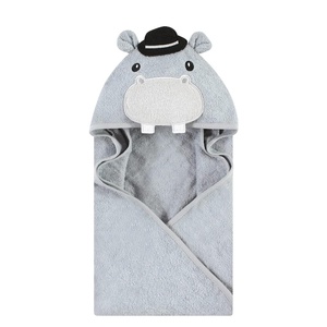 image:imageHudson Baby Unisex Baby Cotton Animal Face Hooded Towel Cow One SizeGray Hippo