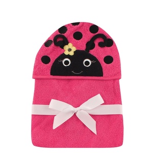image:imageHudson Baby Unisex Baby Cotton Animal Face Hooded Towel Cow One SizeLadybug