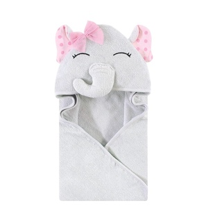 image:imageHudson Baby Unisex Baby Cotton Animal Face Hooded Towel Cow One SizePink Dots Pretty Elephant