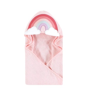 image:imageHudson Baby Unisex Baby Cotton Animal Face Hooded Towel Cow One SizeRainbow