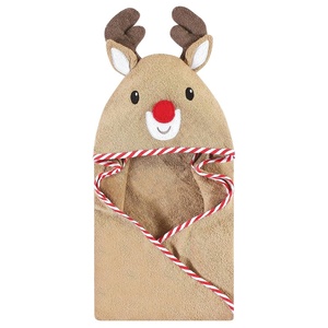image:imageHudson Baby Unisex Baby Cotton Animal Face Hooded Towel Cow One SizeRudolph