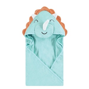 image:imageHudson Baby Unisex Baby Cotton Animal Face Hooded Towel Cow One SizeTriceratops