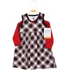 image:imageHudson Baby Girls Quilted Cardigan and DressBlack Red Plaid