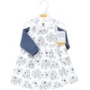 image:imageHudson Baby Girls Quilted Cardigan and DressBlue Toile